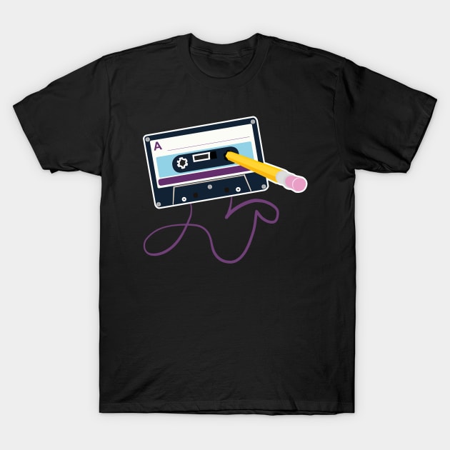 Cassette&pencil T-Shirt by josevillota